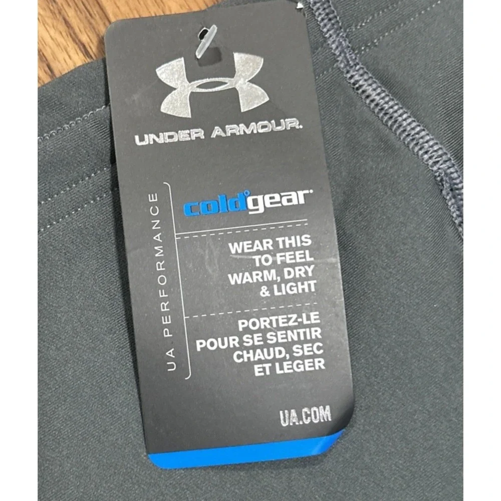 Under Armour ColdGear Shirt Men 3XL Gray Mock Neck Long Sleeve Athletic Training